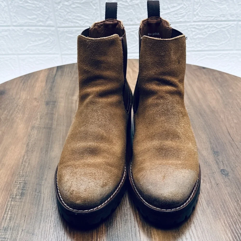 Thursday Boot Co. Rogue Chelsea Boots Suede Tan Brown Men's Size 10.5 Lug Sole
